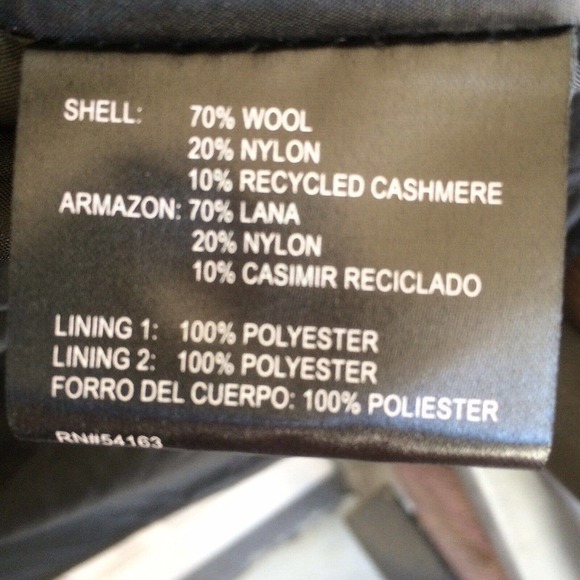 Vintage Calvin Klein Coat Wool/Cashmere Black SzM Womens Pre-Owned - Picture 6 of 8